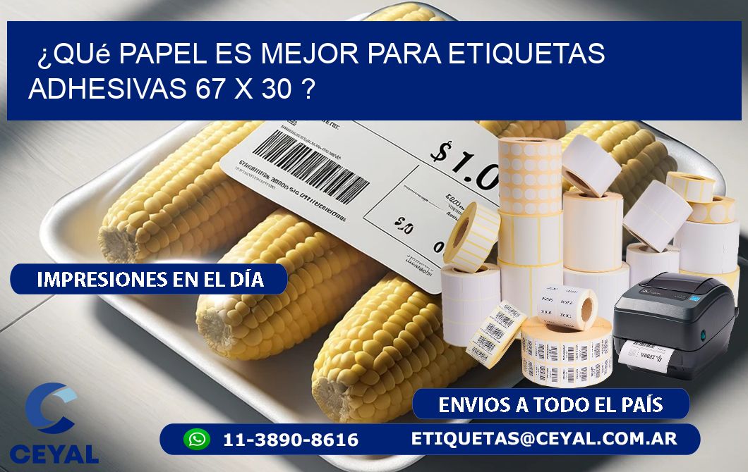 ¿Qué papel es mejor para etiquetas adhesivas 67 x 30 ?