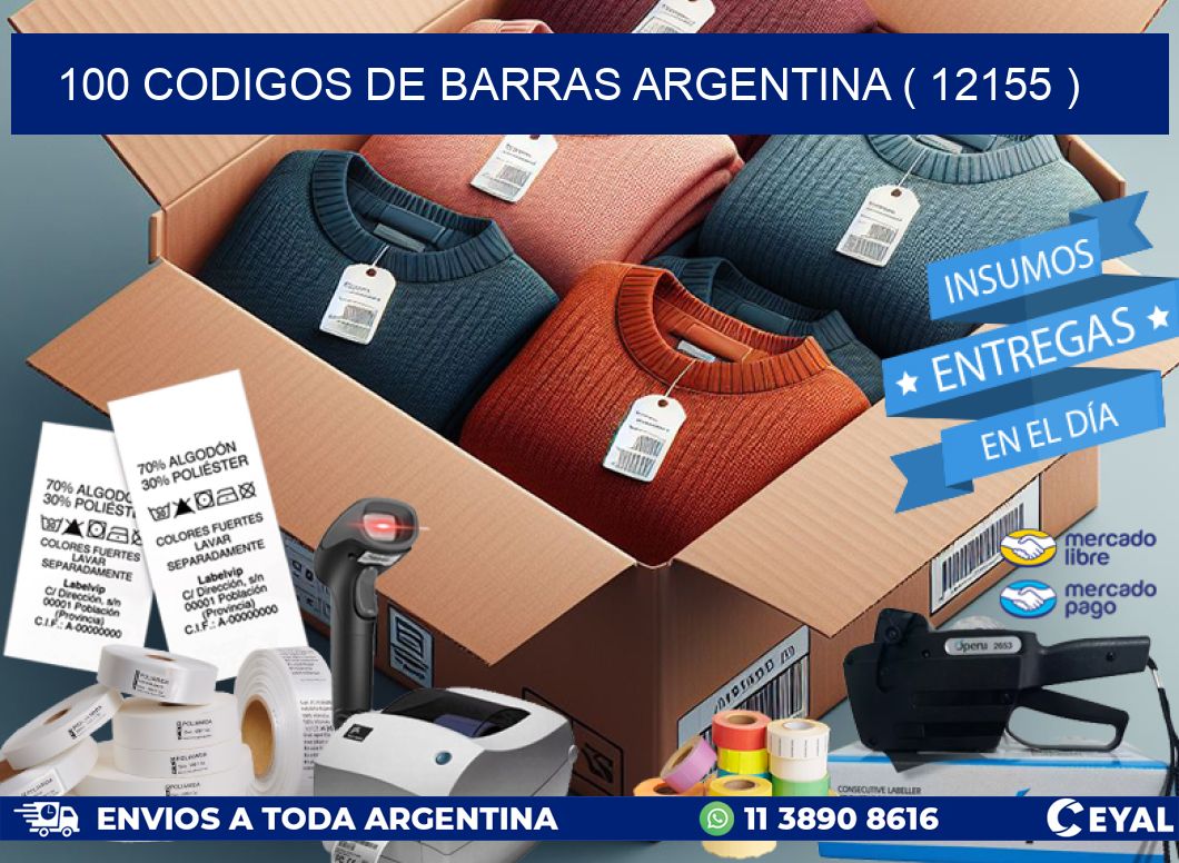 100 codigos de barras argentina ( 12155 )
