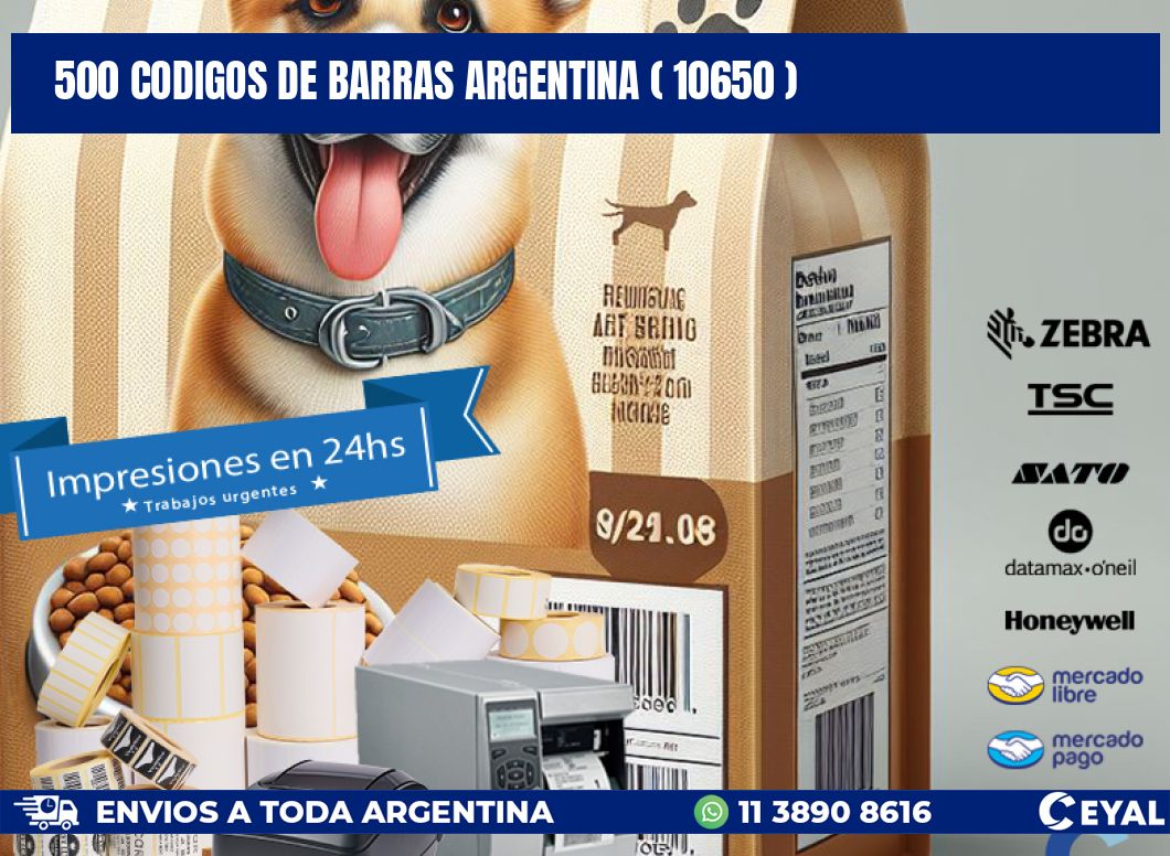 500 codigos de barras argentina ( 10650 )