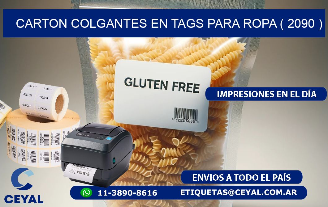 CARTON COLGANTES EN TAGS PARA ROPA ( 2090 )