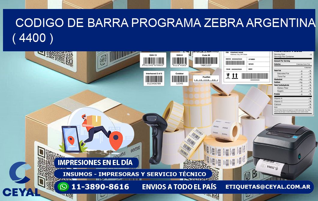CODIGO DE BARRA PROGRAMA ZEBRA ARGENTINA ( 4400 )