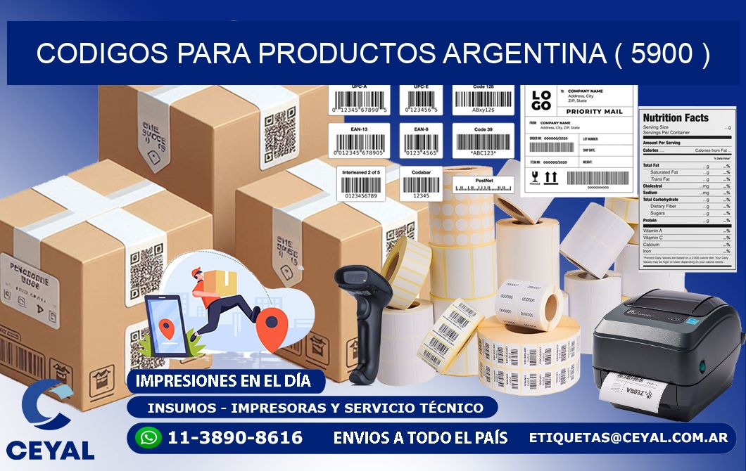 CODIGOS PARA PRODUCTOS ARGENTINA ( 5900 )