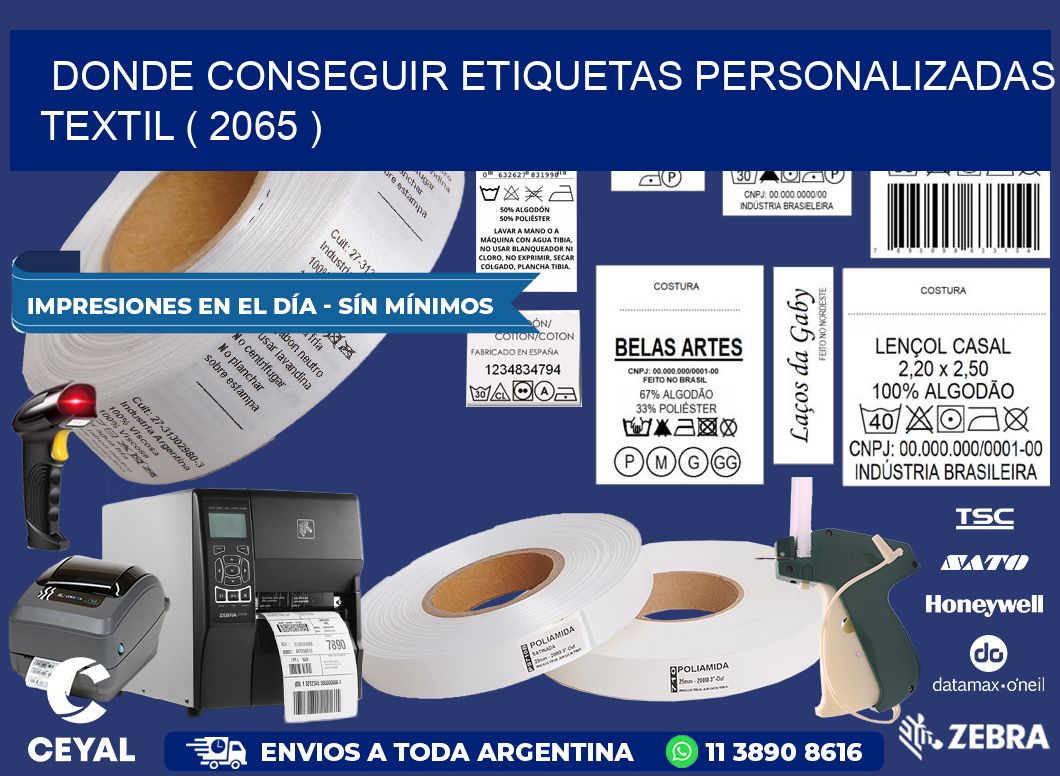 DONDE CONSEGUIR ETIQUETAS PERSONALIZADAS TEXTIL ( 2065 )