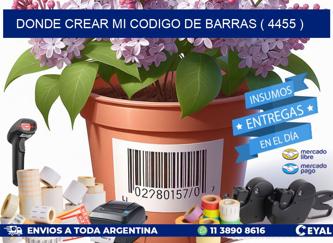DONDE CREAR MI CODIGO DE BARRAS ( 4455 )