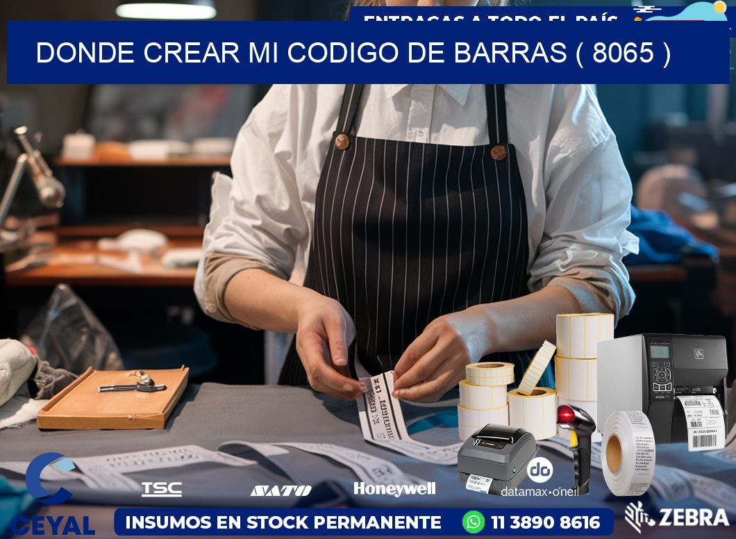 DONDE CREAR MI CODIGO DE BARRAS ( 8065 )