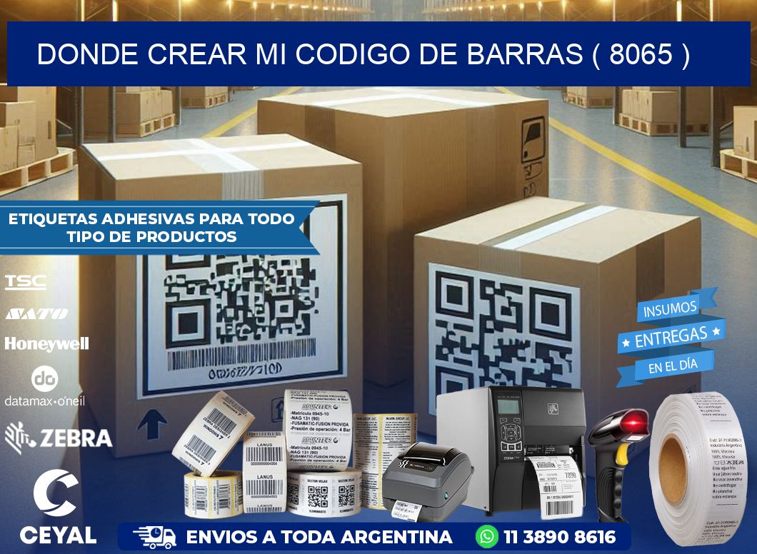 DONDE CREAR MI CODIGO DE BARRAS ( 8065 )