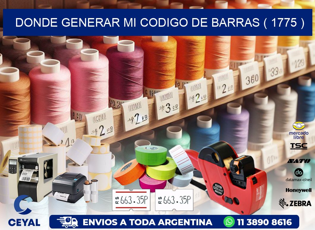 DONDE GENERAR MI CODIGO DE BARRAS ( 1775 )