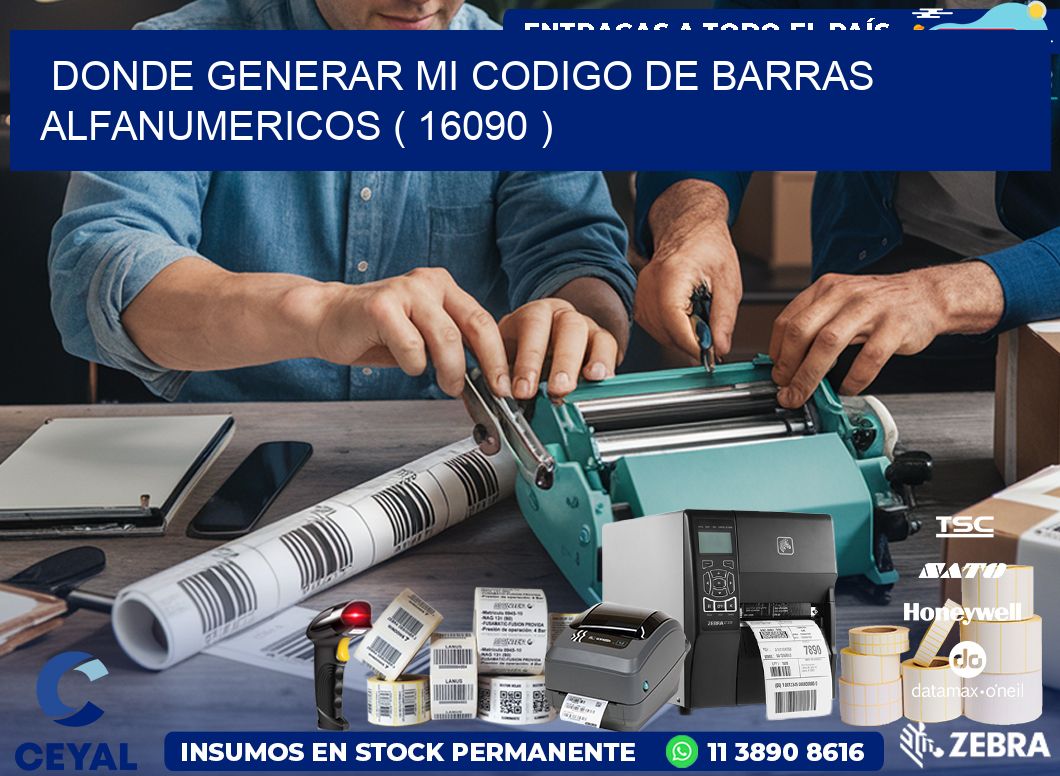 DONDE GENERAR MI CODIGO DE BARRAS ALFANUMERICOS ( 16090 )