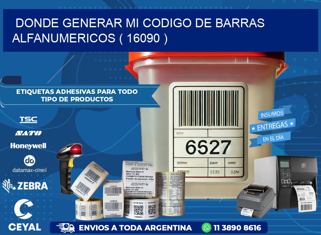 DONDE GENERAR MI CODIGO DE BARRAS ALFANUMERICOS ( 16090 )