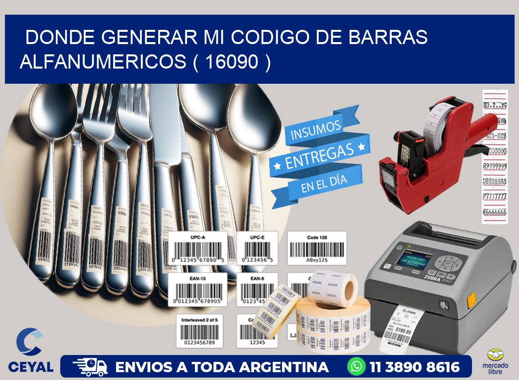 DONDE GENERAR MI CODIGO DE BARRAS ALFANUMERICOS ( 16090 )