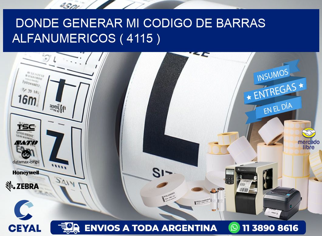 DONDE GENERAR MI CODIGO DE BARRAS ALFANUMERICOS ( 4115 )