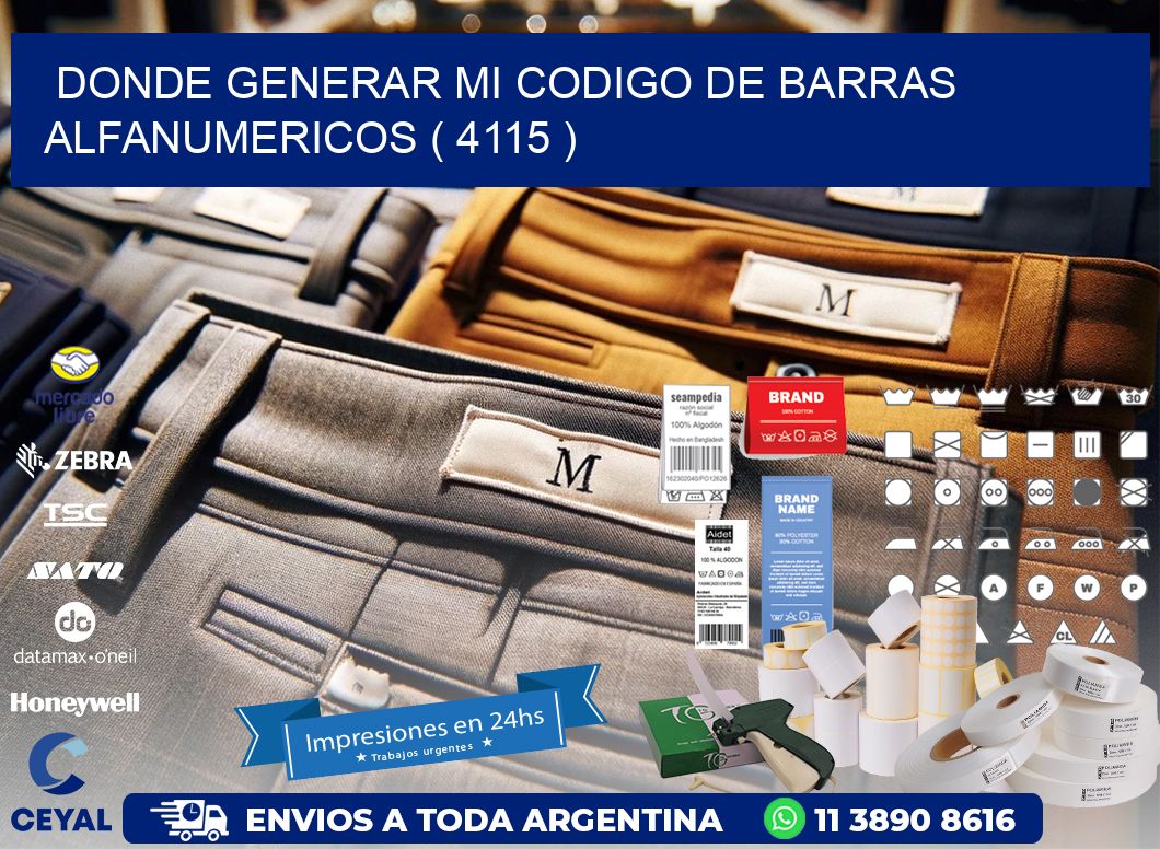 DONDE GENERAR MI CODIGO DE BARRAS ALFANUMERICOS ( 4115 )