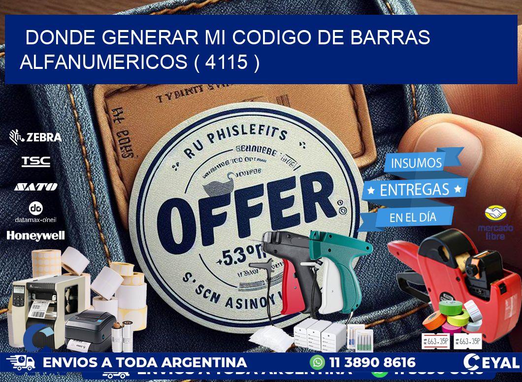 DONDE GENERAR MI CODIGO DE BARRAS ALFANUMERICOS ( 4115 )
