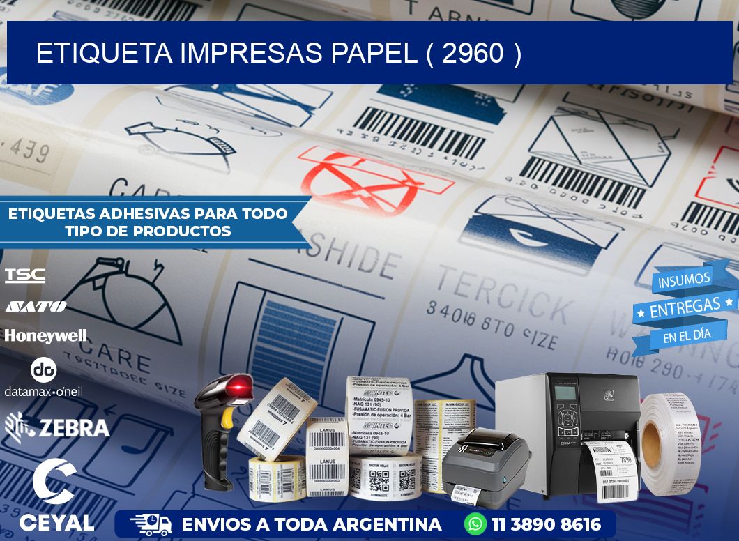 ETIQUETA IMPRESAS PAPEL ( 2960 )
