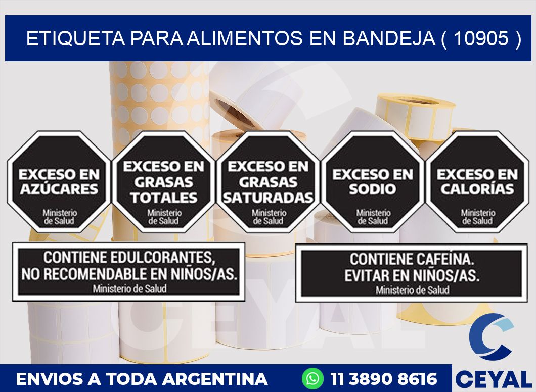 ETIQUETA PARA ALIMENTOS EN BANDEJA ( 10905 )