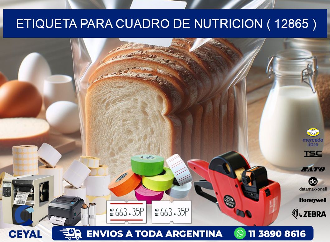 ETIQUETA PARA CUADRO DE NUTRICION ( 12865 )
