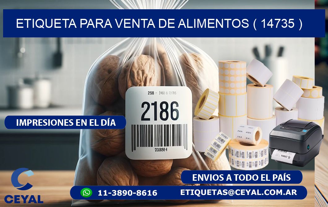 ETIQUETA PARA VENTA DE ALIMENTOS ( 14735 )