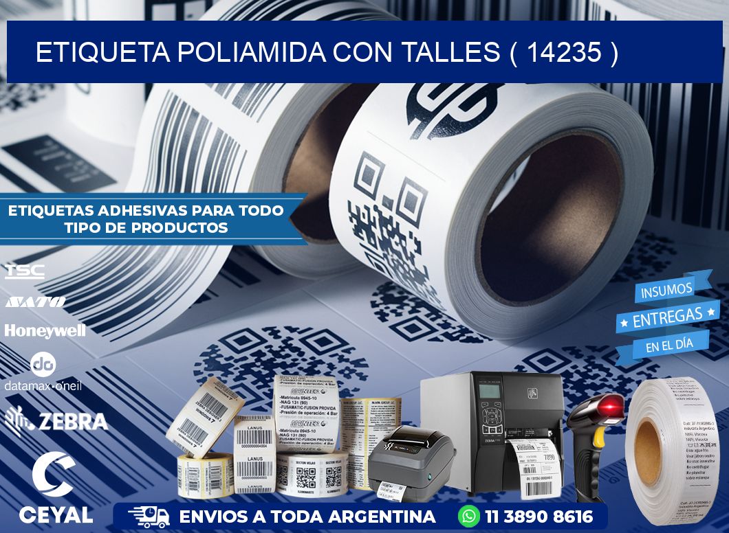 ETIQUETA POLIAMIDA CON TALLES ( 14235 )