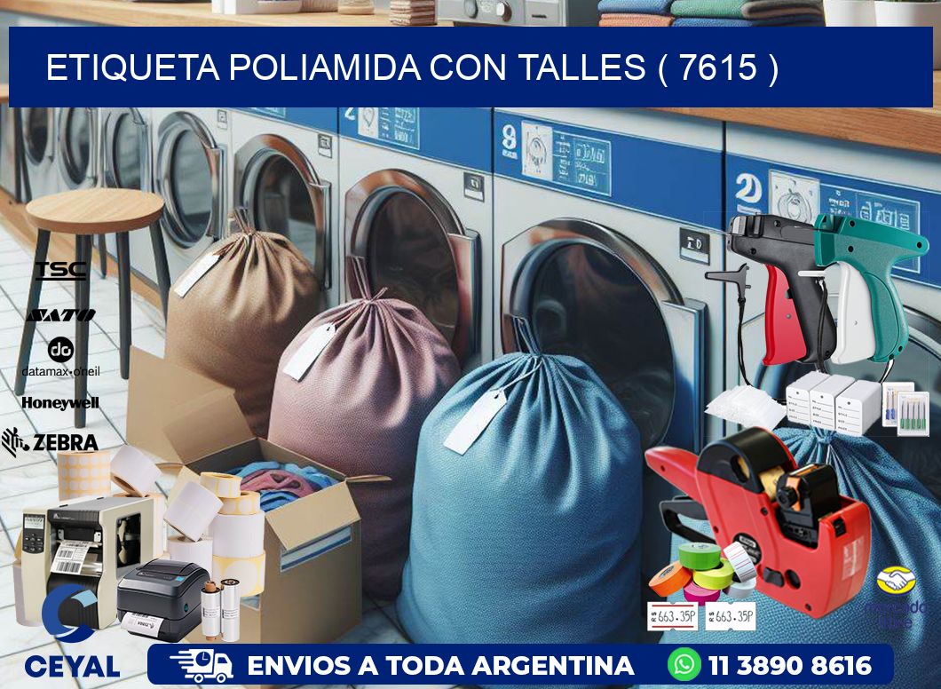 ETIQUETA POLIAMIDA CON TALLES ( 7615 )