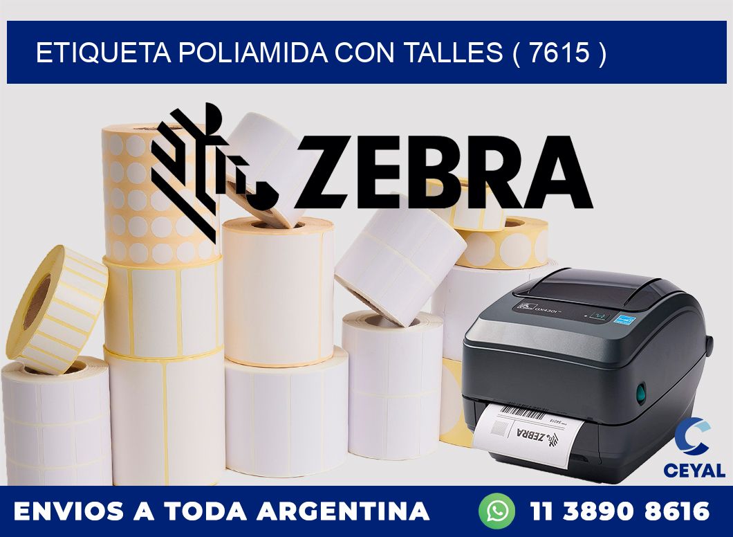 ETIQUETA POLIAMIDA CON TALLES ( 7615 )