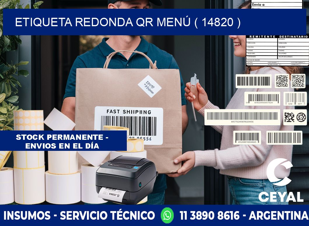 ETIQUETA REDONDA QR MENÚ ( 14820 )