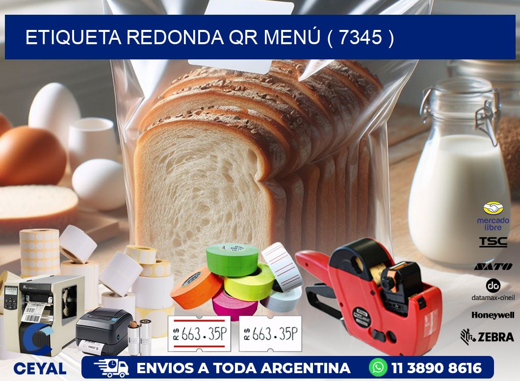ETIQUETA REDONDA QR MENÚ ( 7345 )