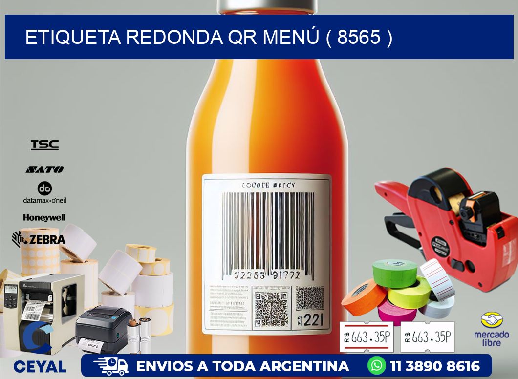 ETIQUETA REDONDA QR MENÚ ( 8565 )
