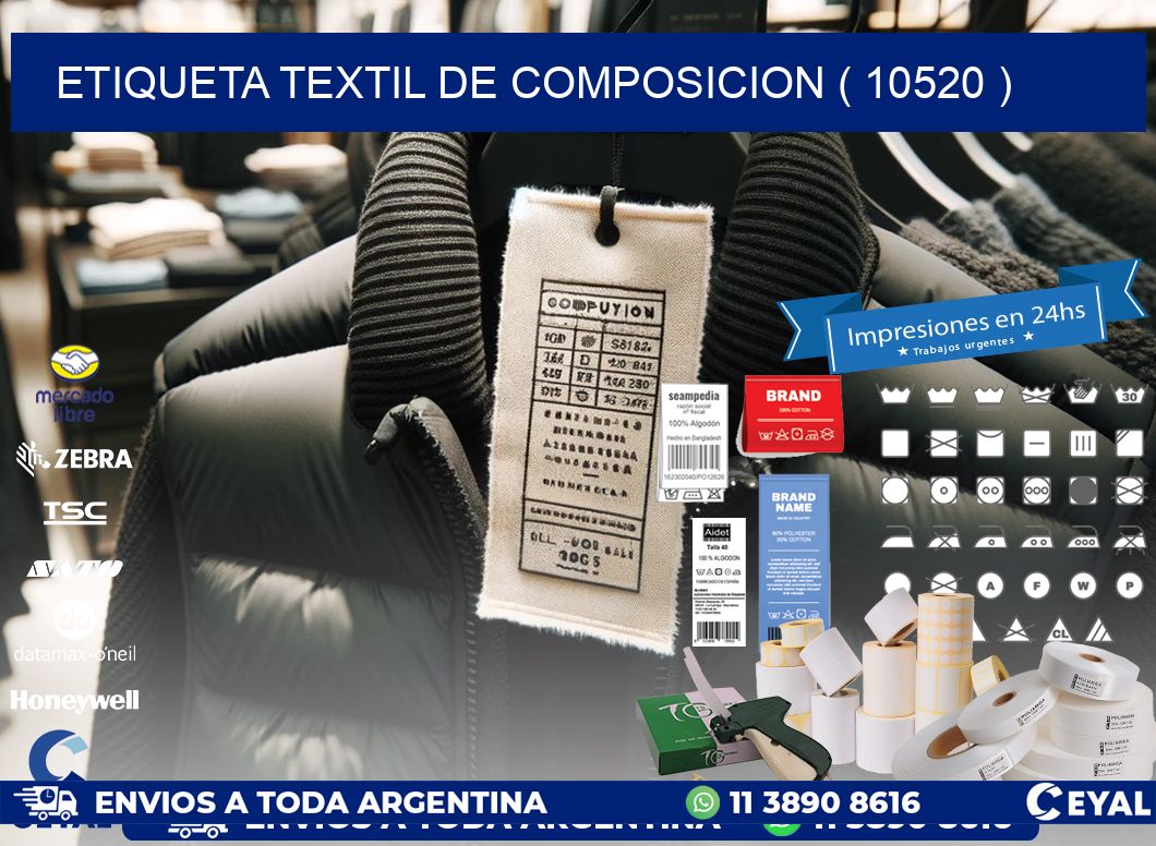 ETIQUETA TEXTIL DE COMPOSICION ( 10520 )