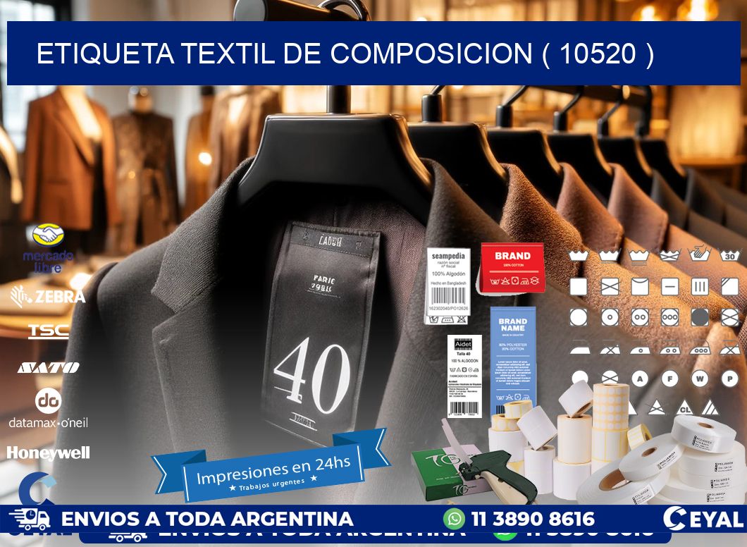 ETIQUETA TEXTIL DE COMPOSICION ( 10520 )