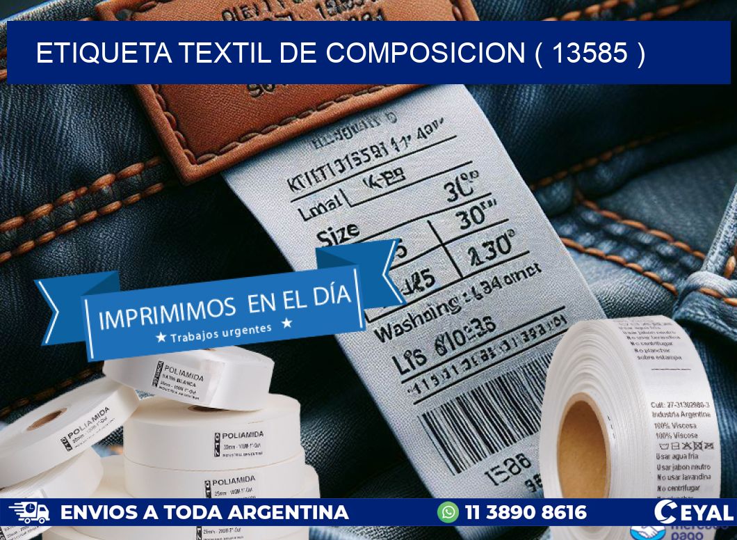 ETIQUETA TEXTIL DE COMPOSICION ( 13585 )