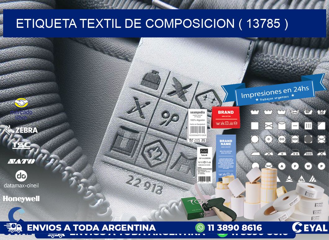 ETIQUETA TEXTIL DE COMPOSICION ( 13785 )
