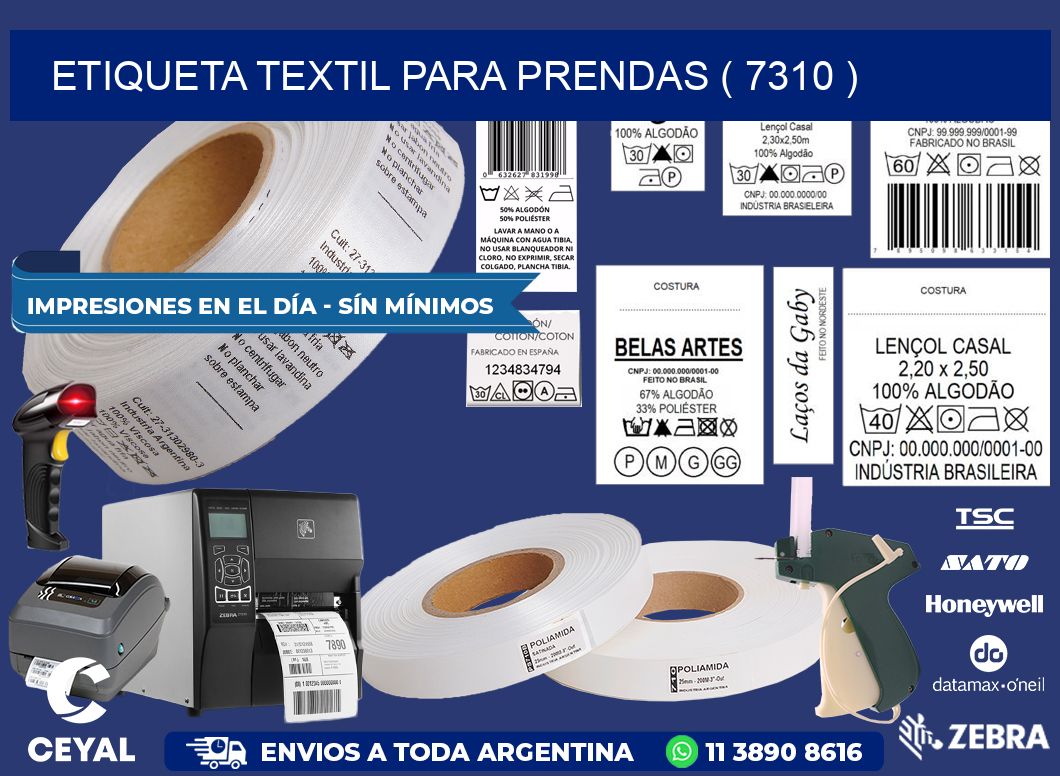 ETIQUETA TEXTIL PARA PRENDAS ( 7310 )