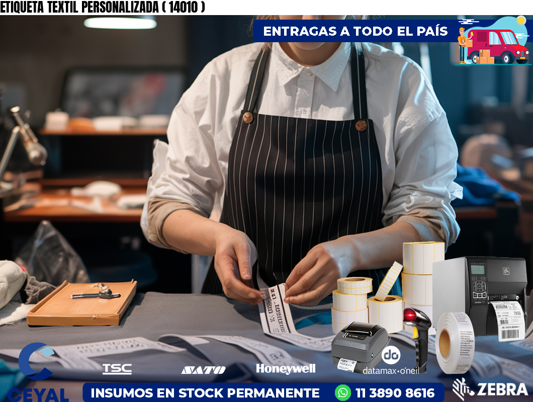 ETIQUETA TEXTIL PERSONALIZADA ( 14010 )