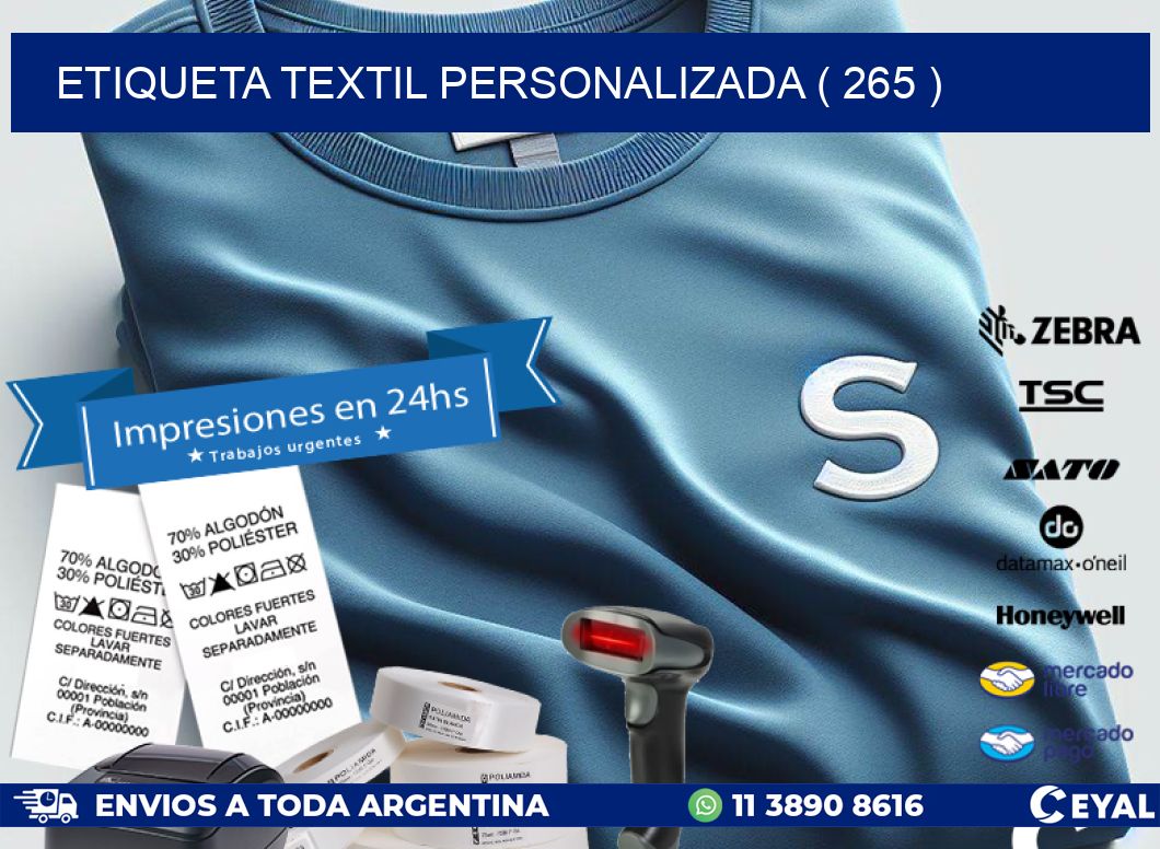 ETIQUETA TEXTIL PERSONALIZADA ( 265 )