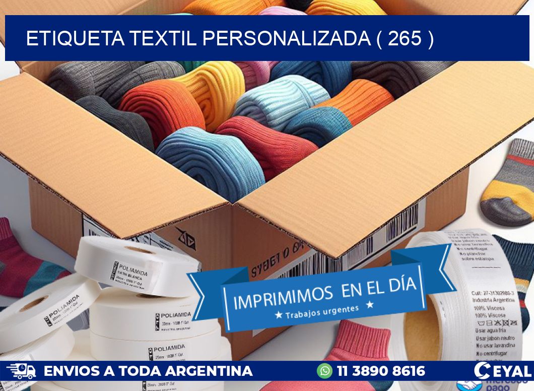 ETIQUETA TEXTIL PERSONALIZADA ( 265 )