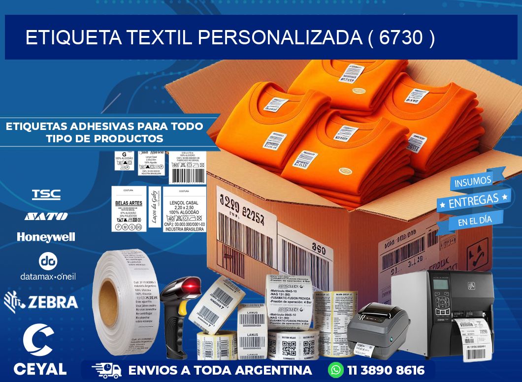 ETIQUETA TEXTIL PERSONALIZADA ( 6730 )