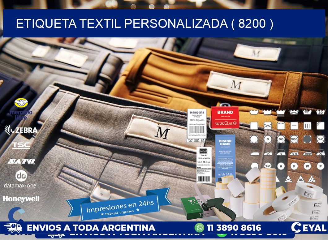 ETIQUETA TEXTIL PERSONALIZADA ( 8200 )