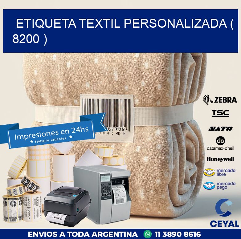 ETIQUETA TEXTIL PERSONALIZADA ( 8200 )