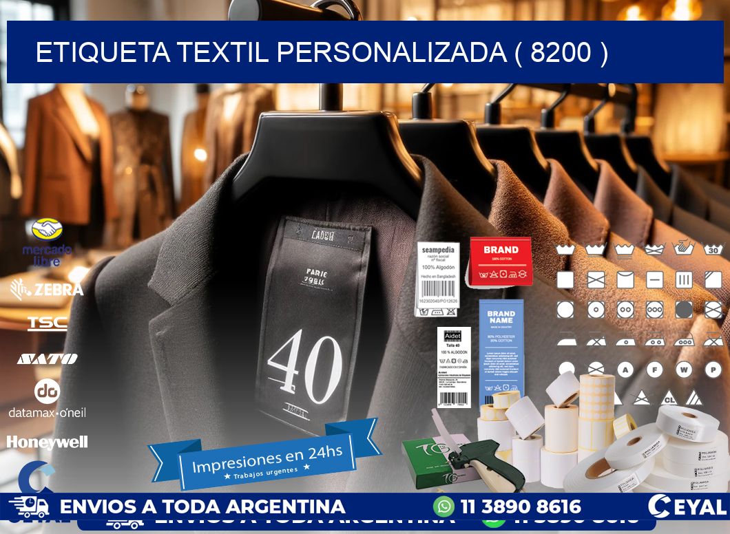 ETIQUETA TEXTIL PERSONALIZADA ( 8200 )