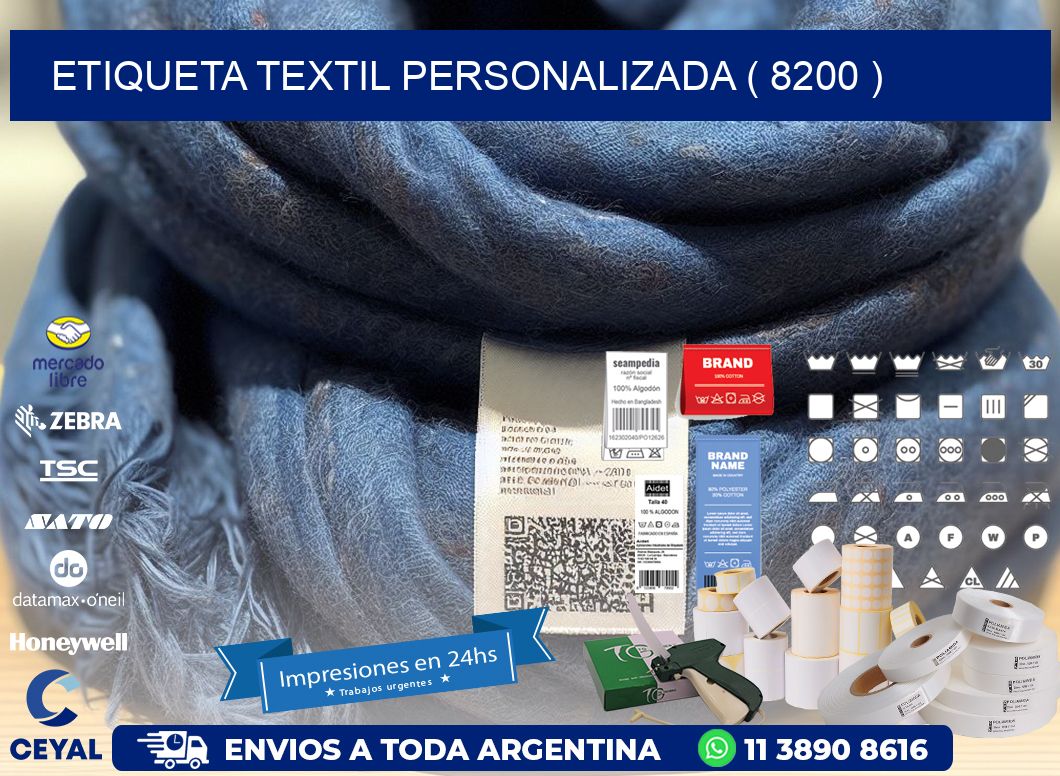 ETIQUETA TEXTIL PERSONALIZADA ( 8200 )