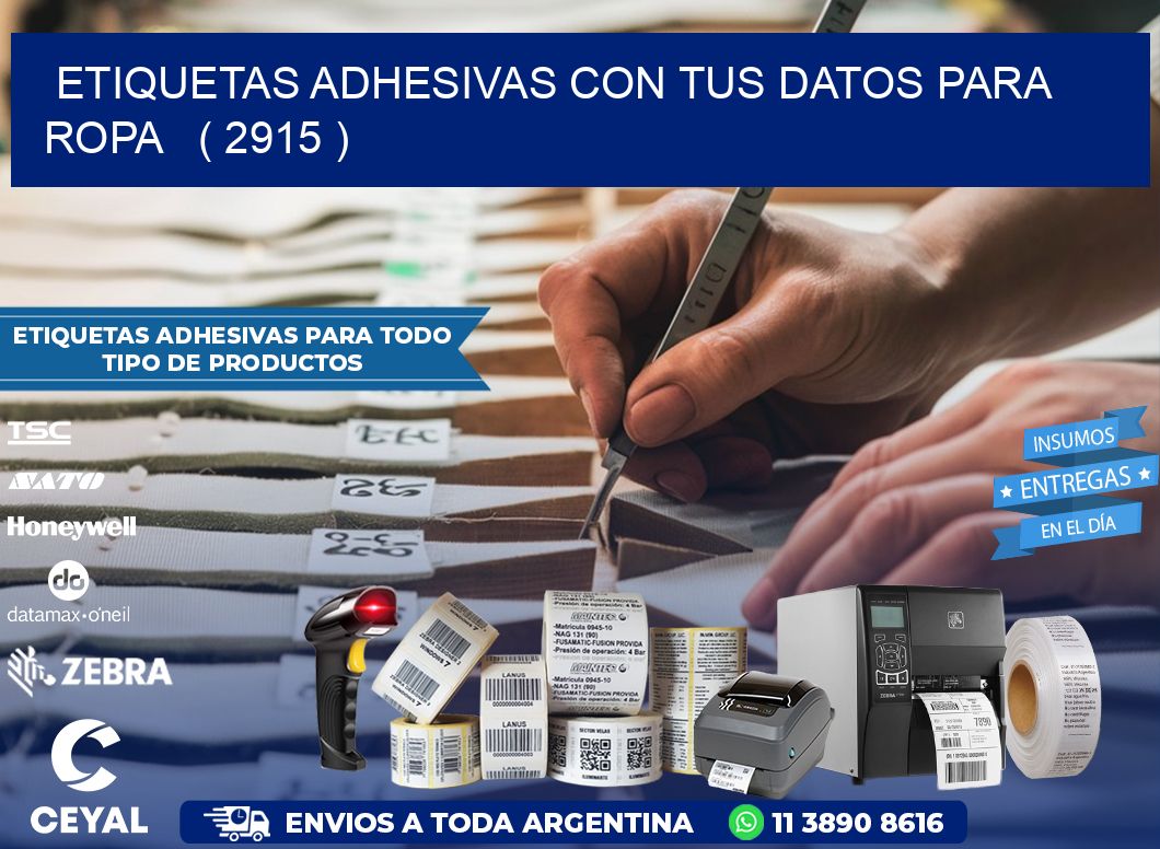 ETIQUETAS ADHESIVAS CON TUS DATOS PARA ROPA   ( 2915 )