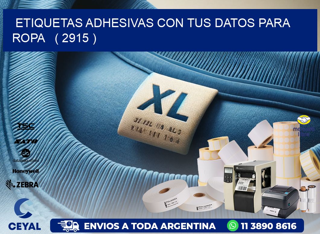 ETIQUETAS ADHESIVAS CON TUS DATOS PARA ROPA   ( 2915 )