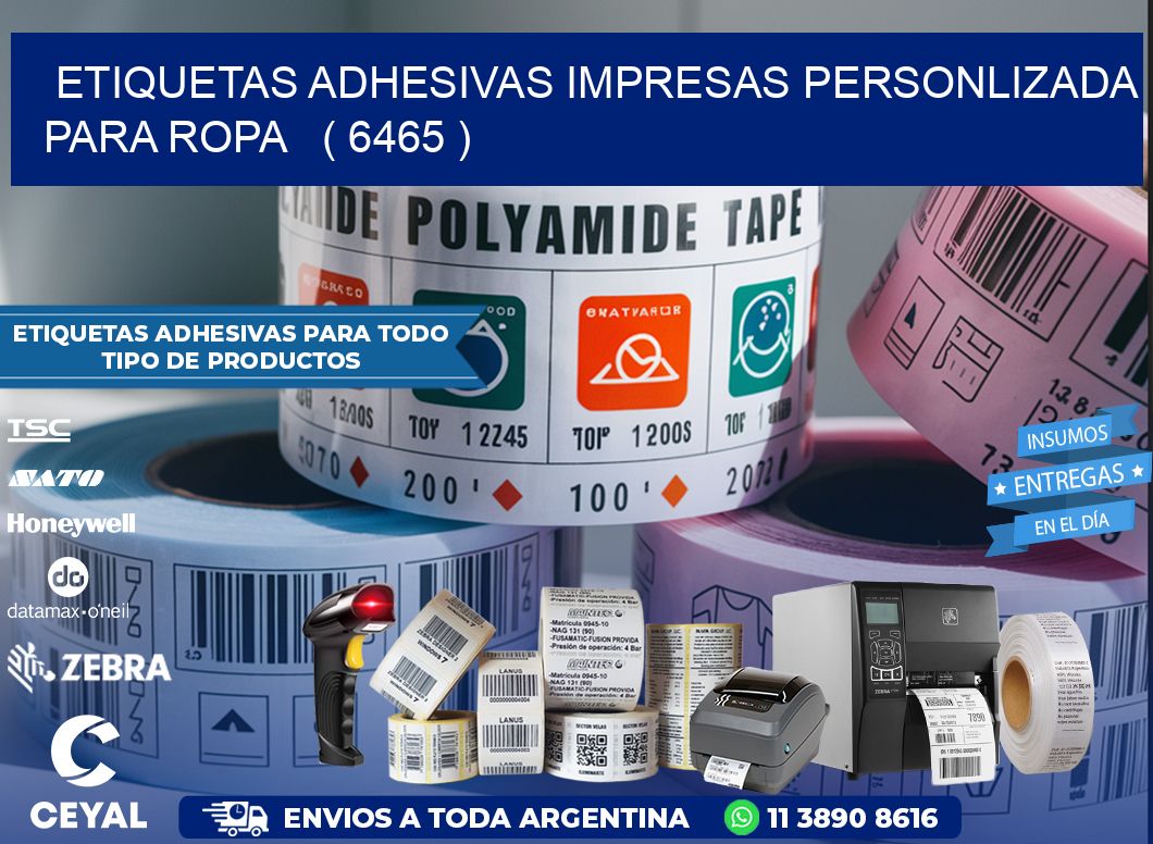 ETIQUETAS ADHESIVAS IMPRESAS PERSONLIZADA PARA ROPA   ( 6465 )