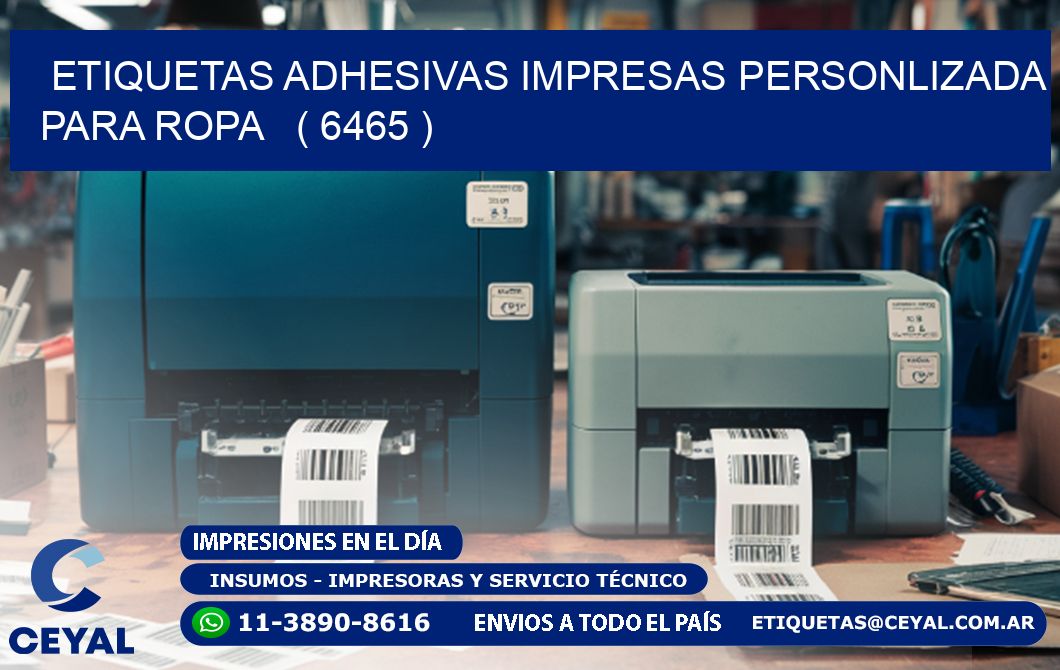 ETIQUETAS ADHESIVAS IMPRESAS PERSONLIZADA PARA ROPA   ( 6465 )