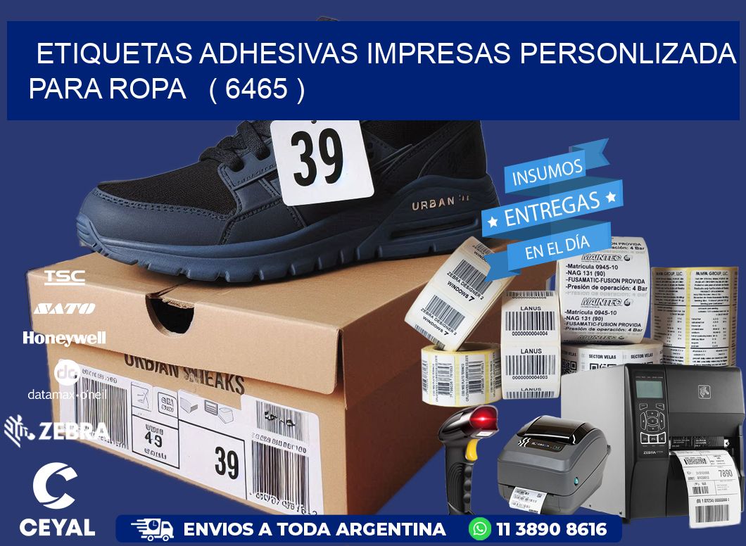 ETIQUETAS ADHESIVAS IMPRESAS PERSONLIZADA PARA ROPA   ( 6465 )