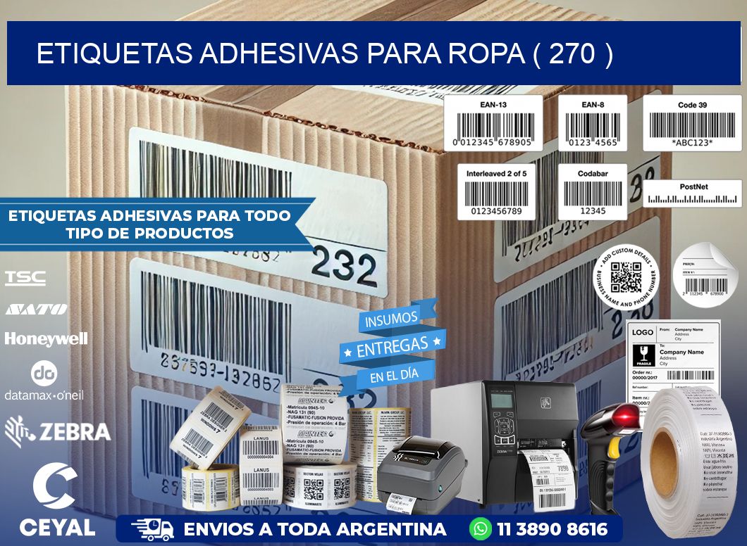 ETIQUETAS ADHESIVAS PARA ROPA ( 270 )