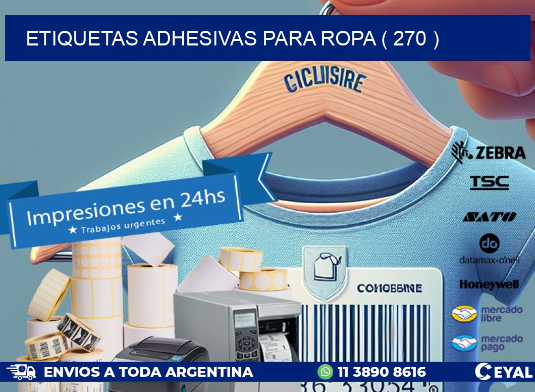 ETIQUETAS ADHESIVAS PARA ROPA ( 270 )