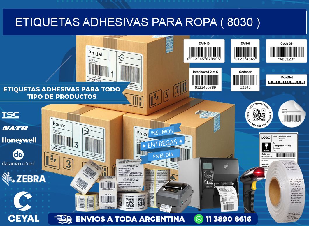 ETIQUETAS ADHESIVAS PARA ROPA ( 8030 )