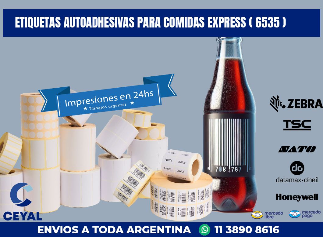 ETIQUETAS AUTOADHESIVAS PARA COMIDAS EXPRESS ( 6535 )