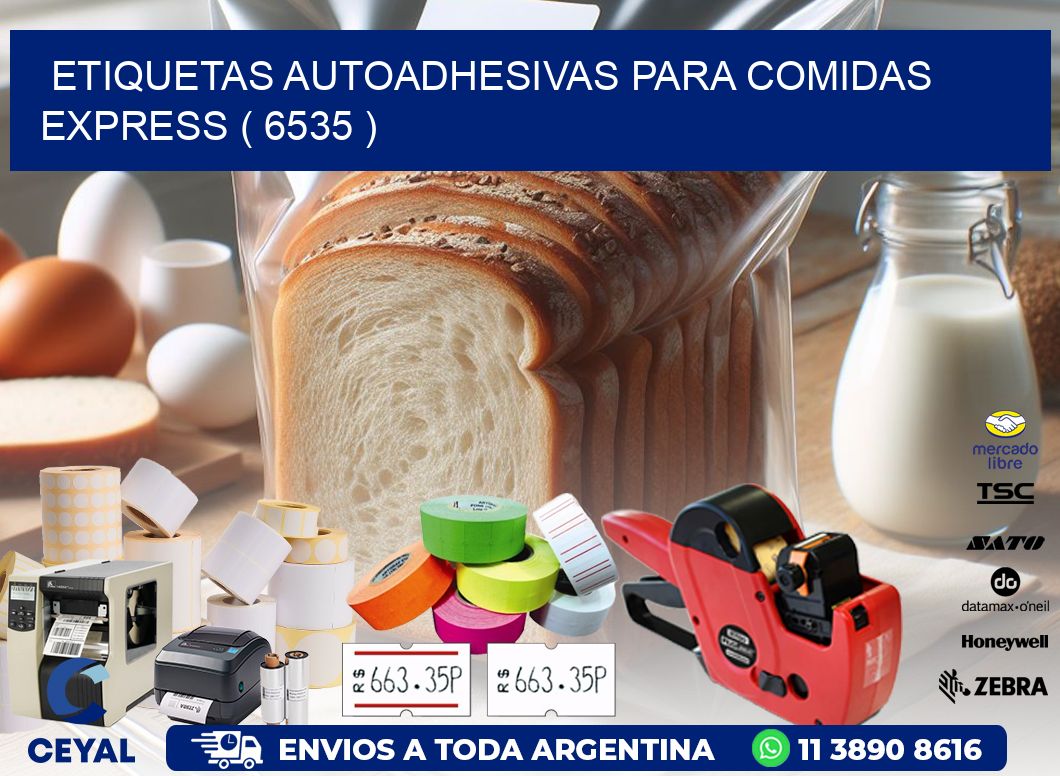 ETIQUETAS AUTOADHESIVAS PARA COMIDAS EXPRESS ( 6535 )